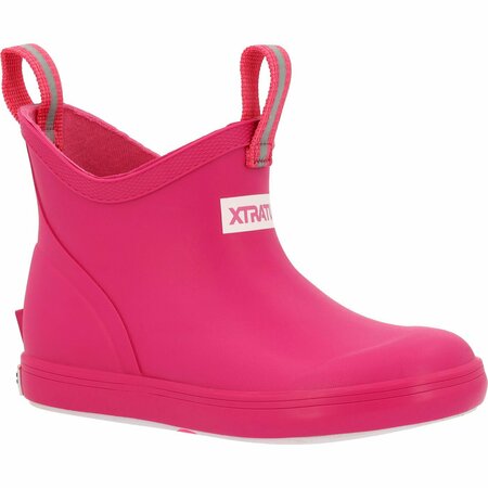 XTRATUF Big Kids Ankle Deck Boot, NEON PINK, M, Size 4 XKAB451Y
